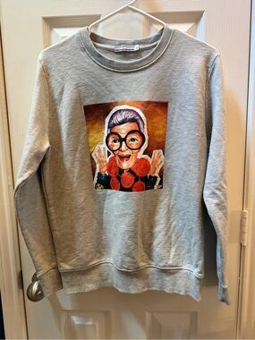 Adrianna Kinal x Proof of Concept Iris Apfel Graphic Grey Crewneck Sweatshirt